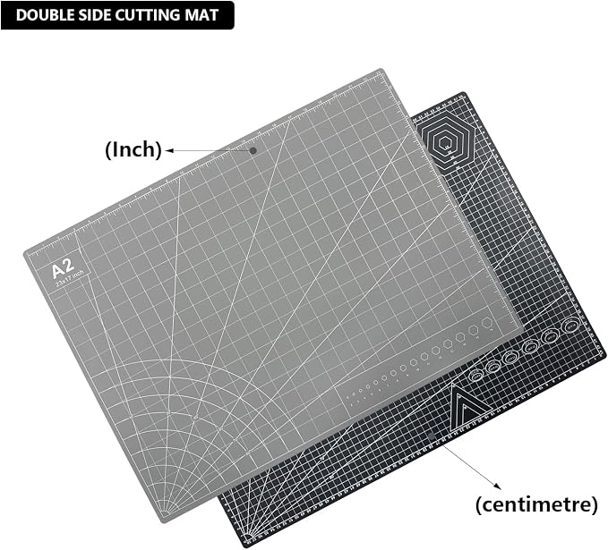 23" x 17" Self Healing PVC Cutting Mat, A2-Black or Gray | Large, Double Sided - Image 2