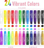 JUPITEARTH 24 Colors Tempera Paint Sticks - Image 2