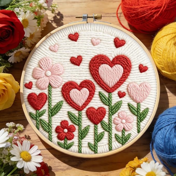 INFUNLY Heart Flower Punch Needle Kit - Image 2