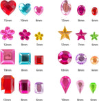 1200+pcs 6~15mm Self-Adhesive Gem Stickers Various Shapes and Colors - Image 3