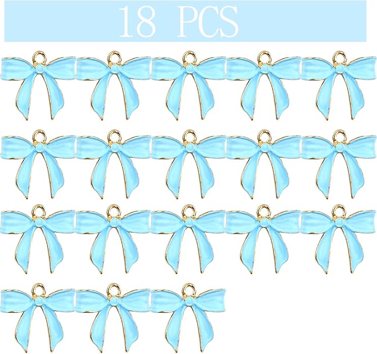 Bow Charms for Bracelet Jewelry Making Cute Bracelet Charms | 18Pcs, Bow Charms - Image 2
