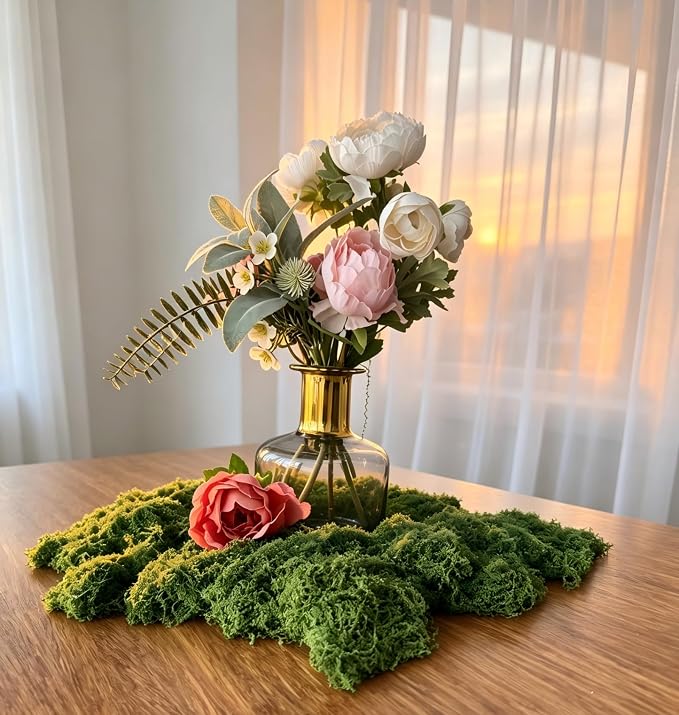 Fake Green Moss for Potted Plants, Artificial Moss for Crafts Indoor, DIY Table - Image 4