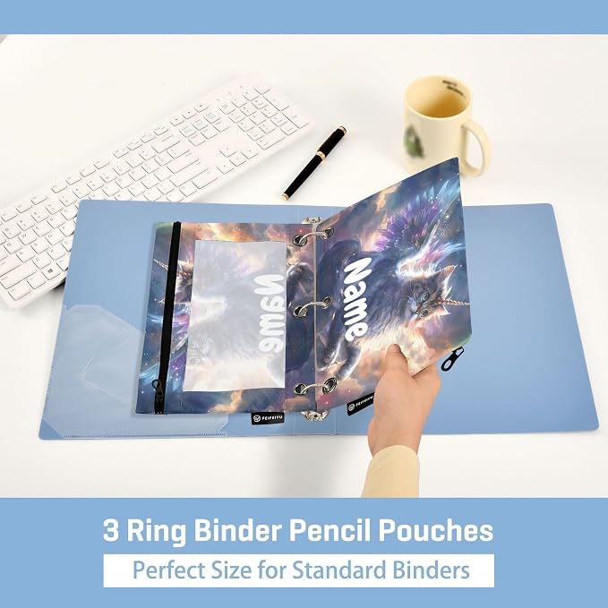 Custom Unicorn Cat with Wings Pencil Pouch - Image 4