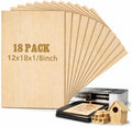 Juexica 18 Pcs 12" X 18"x 1/8" Basswood Craft Sheets 3mm Plywood Board Wood by Juexica