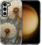 for Samsung Galaxy S23 Case, Dandelion Stained Glass Pattern Glossy 2 in 1 - Image 2