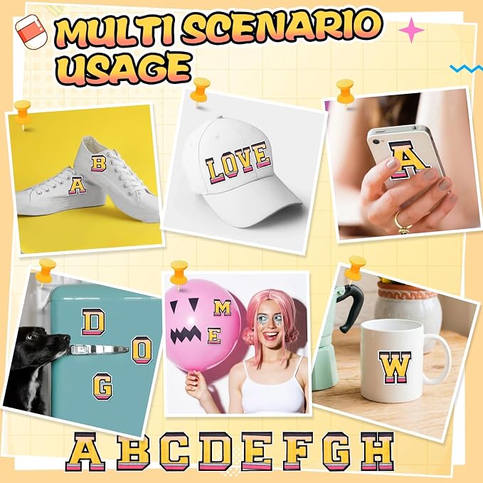 WILLBOND 52 Pcs Back to School Alphabet Patches Pencil Self Adhesive Iron on - Image 5