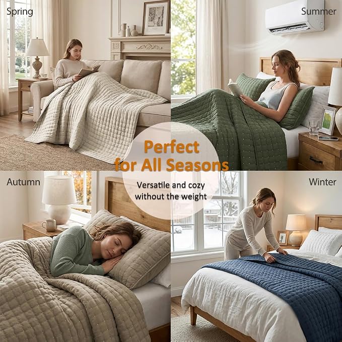 WDCOZY Navy Blue Queen Size Quilt Bedding Sets - Image 8