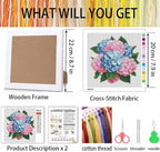 Hydrangea Cross Stitch Kits for Beginners, Flowers Stamped Cross Stitch for - Image 3