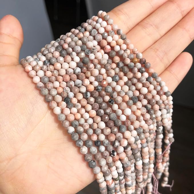 2mm 180pcs Pink Zebra Tiny Gemstone Beads - Image 8