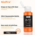 Nicpro 18 Colors Stained Glass Paint Set, 1oz / 30ml Waterproof Acrylic Enamel - Image 3
