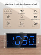 Large Display Alarm Clock for Bedroom, Dual Alarm for Couples, 5-Level Dimmer - Image 2