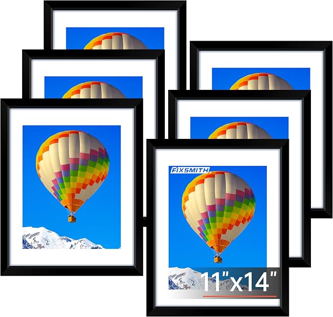 FIXSMITH 11x14 Picture Frame Set of 6, Display Pictures 8x10 by FIXSMITH