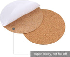 60 Pieces Self Adhesive Cork Coasters Squares/Round 4 x 4 Cork Mats Backing - Image 3
