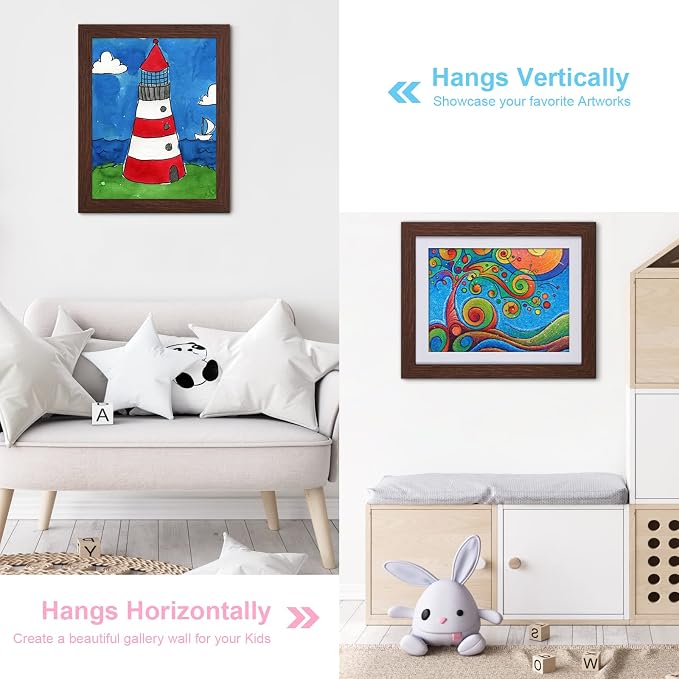 2-Pack Kids Art Frames, 11x14 Front Opening Kids Artwork Frames Changeable - Image 2