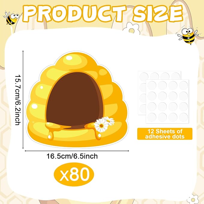 gisgfim 80Pcs Bee Hive Cutouts Summer Honey Bee Hive Decorations Bulletin Board - Image 2