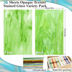 36 Sheets Opaque Stained Glass Bulk Variety Pack, 4 x 6 Inch Mosaic Glass Tiles - Image 2