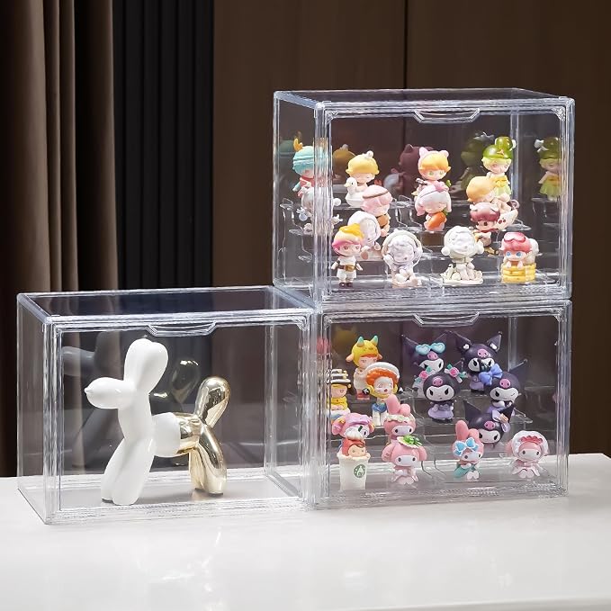 4 Tiers Clear Acrylic Display Case, Plastic Storage Bins - Image 2