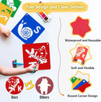 26 Pieces Sturdy Stencils for Kids, 8 Inches Large Sidewalk Chalk Stencils for - Image 4