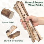 6Pcs Natural Birch Wood Log Sticks 11.81In Unprocessed Twigs Craft Sticks - Image 7