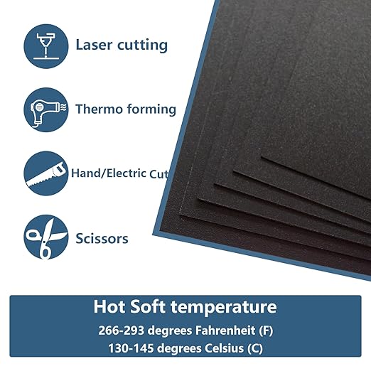 6 Pack Black Plastic Sheet 12x12x0.04 in Flexible High Tensile Plastic Sheets - Image 3