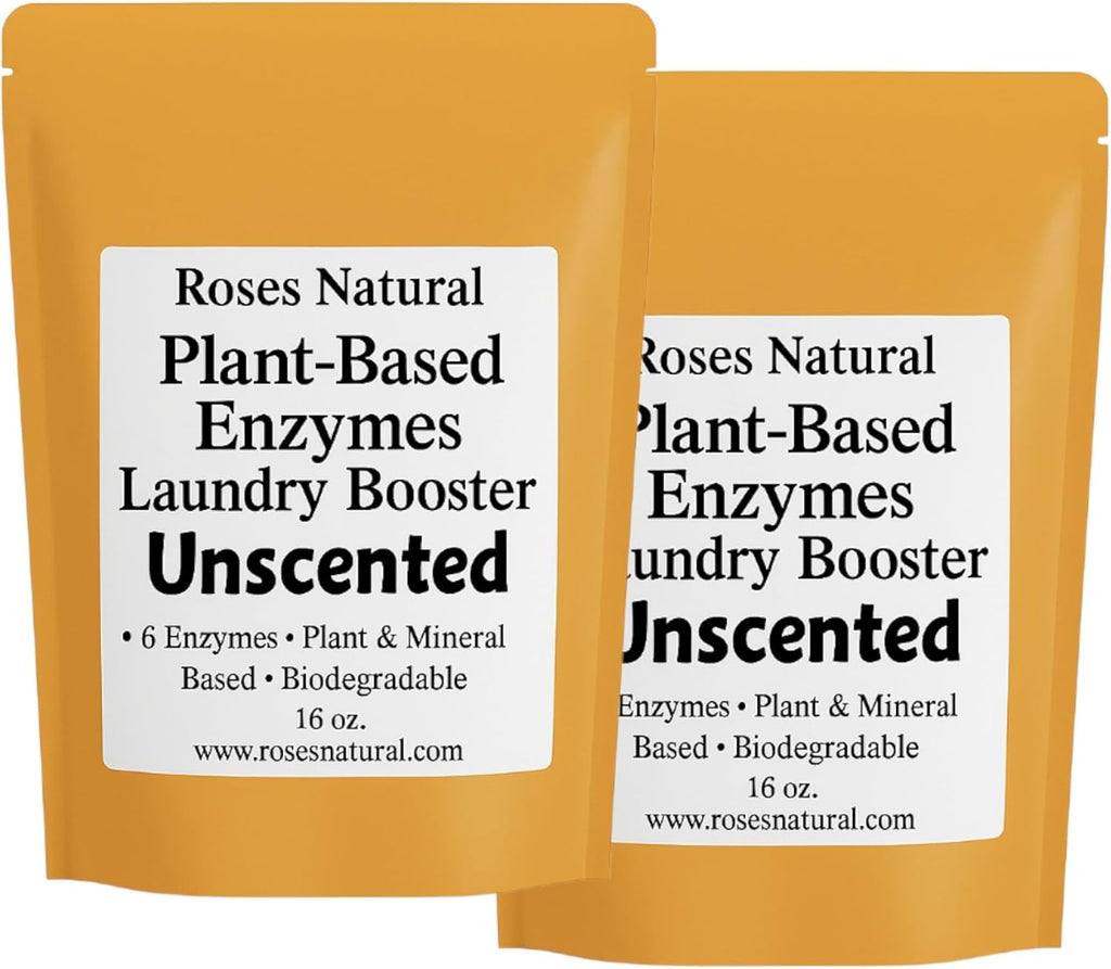 Natural Enzyme Laundry Booster – Unscented | 6 Enzymes | Fragrance-Free | Biodegradable | HE Safe, for Sensitive Skin, Eco-Friendly Laundry Additive | 16 oz | Made in USA