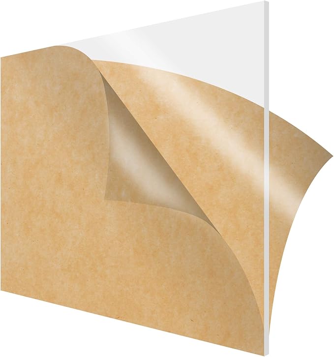SimbaLux Acrylic Sheet Clear Cast Plexiglass 12” x 12” 1/4” Thick | Square Panel by SimbaLux