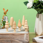Hiboom 24 Pcs Mini Unfinished Wood Christmas Tree Wooden Blank Craft Supplies - Image 5