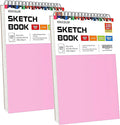 Sketchbook for Girls 9x12, 2 Pack Cute Pink Sketch Book for Teen Girls | 200 by Soucolor