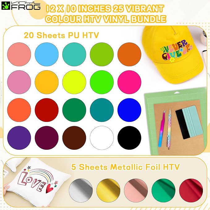 VINYL FROG 30PCS Heat Transfer Vinyl Bundle - Image 2