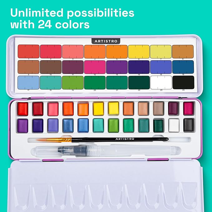 ARTISTRO 24 Color Watercolor Paint Set - Image 3