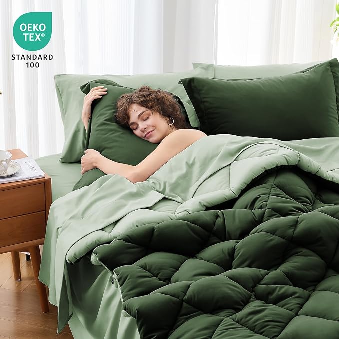 MUXHOMO 5 Pieces Twin XL Comforter Set, Reversible Bed in a Bag Twin XL Size - Image 4