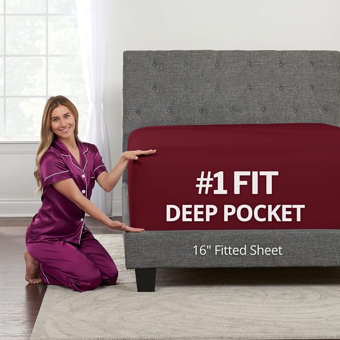 Kids Twin XL Fitted Sheet Real 16' Deep Pockets Fit Perfectly 14'18' Mattress & by DeaLuxeBedding
