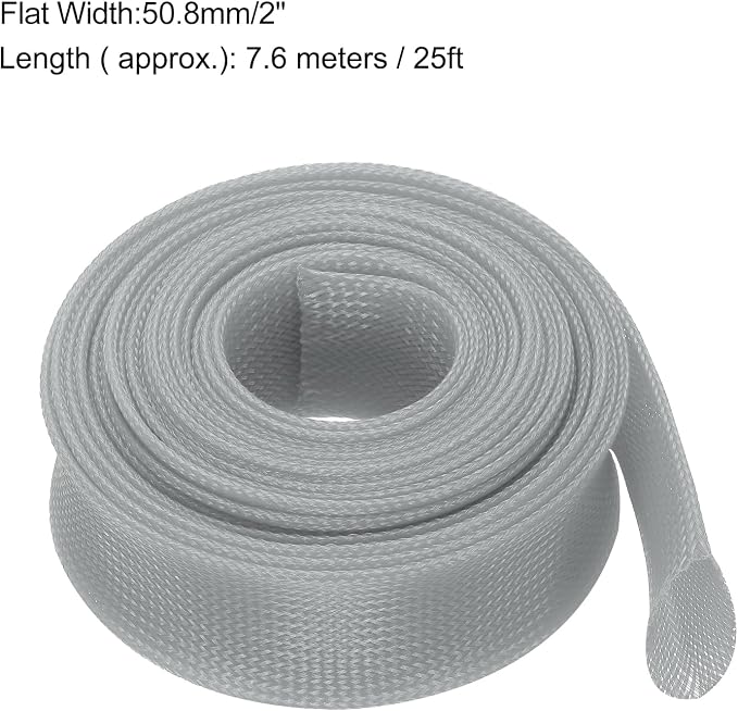 uxcell Expandable Sleeving, 2-inch 25ft Cable Sleeve - Image 3
