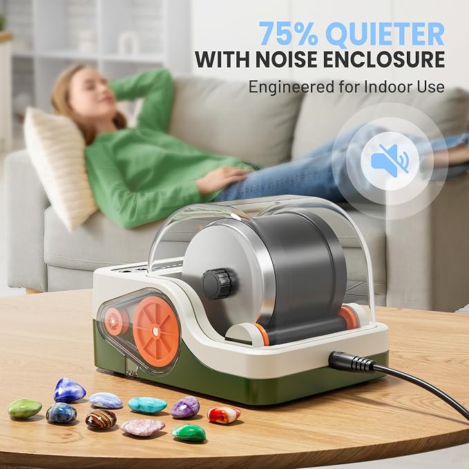 Flooyes Ultra Quiet Rock Tumbler Kit, Rock Polisher - Image 2