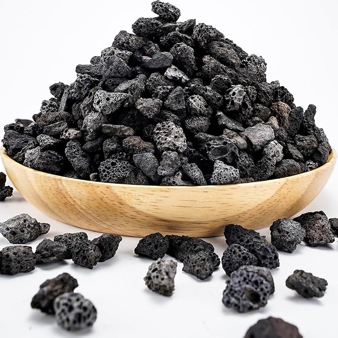 TOYPOPOR 6lb Black Lava Rock for Plants, Natural Horticultural Volcanic Grit by TOYPOPOR