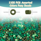 Pony Beads 1100 Pcs, Beads for Jewelry Making, Beads for Bracelets Making - Image 2