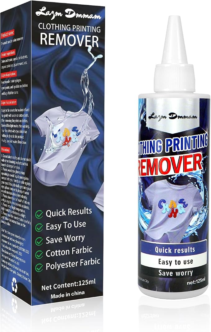 Heat Transfer Vinyl Remover for Fabrics, Powerful Residue Vinyl Letter Adhesive by Lazy+Dream