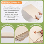 AWIZOM 6 Pack Basswood Sheets for Crafts-24 x 24 x 1/8 Inch- 3mm Thick Plywood - Image 3