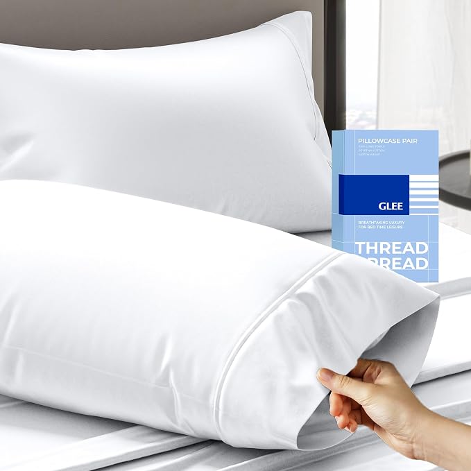 Thread Spread 100% Cotton Pillow Cases Queen Size Set of 2 by THREADSPREAD