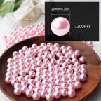 200pcs Pink 10mm Pearl Beads - Image 2