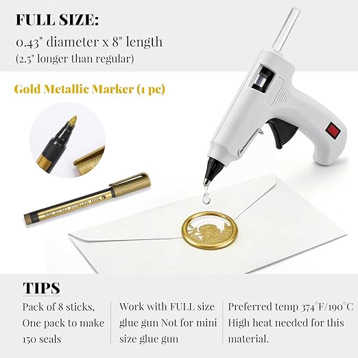 UNIQOOO Crystal Clear Glue Gun Wax Seal Sticks - Image 4