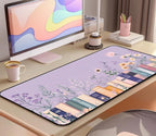 Purple Book Desk Pad Mat XXL, Lavender Flower Large Mousepad, Game Desk Mat - Image 5