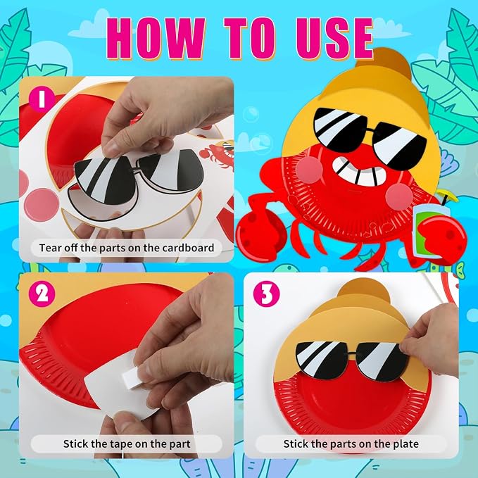 16 Pack Arts and Crafts for Kids, Toddler Crafts Animal Paper Plate Art Kit - Image 6