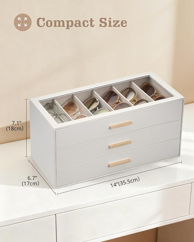 Lolalet Sunglasses Storage Box for Women, Eyewear Eye Glass Organizer - Image 6