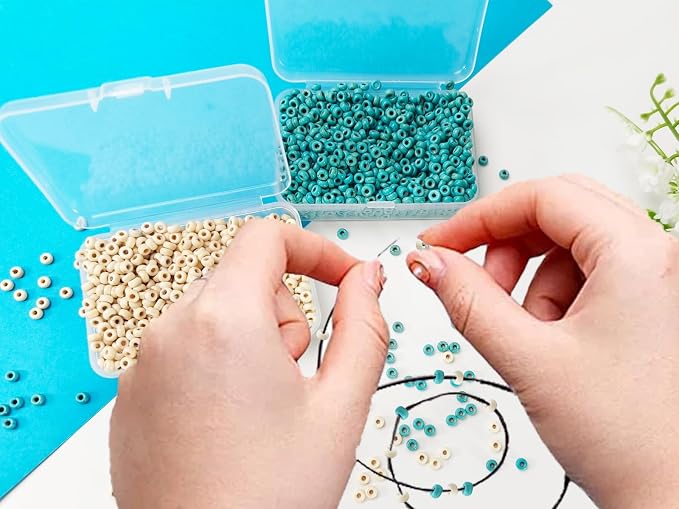 Natural Turquoise Seed Beads 4mm 1400pcs Small White Stone Abacus Loose - Image 6