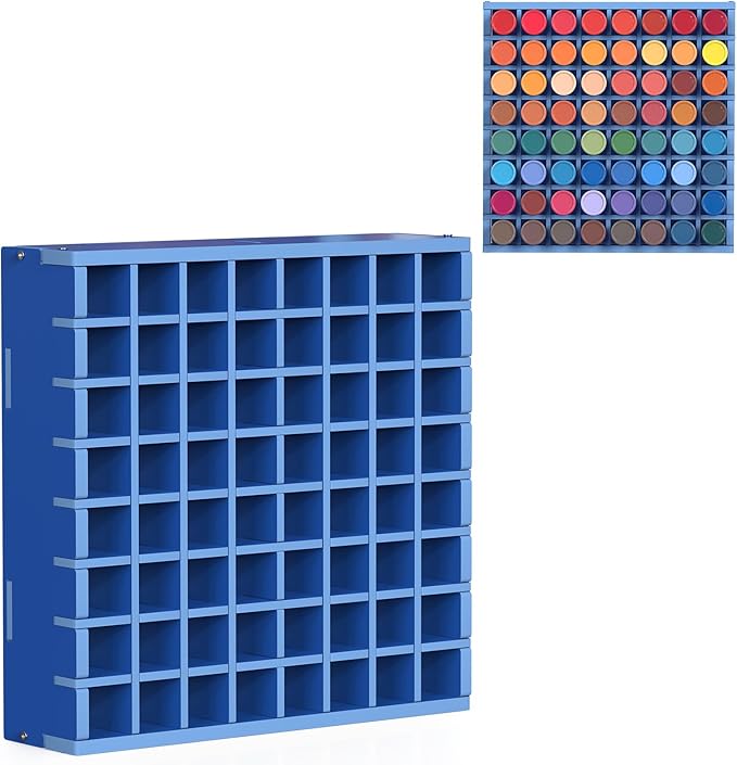 Krafetto 64 Grids Craft Paint Storage Organizer, Wall-mountable Paints Holder by Krafetto