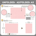 iMAT Flip Cutting Mat Note A2, Double-Sided, Rose Pink | Inch grid front - Image 2