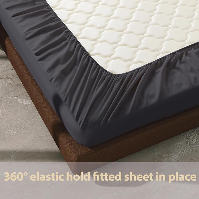 100% Egyptian Cotton Fitted Sheet Twin Size, 600 Thread Count, Soft & Elastic - Image 6