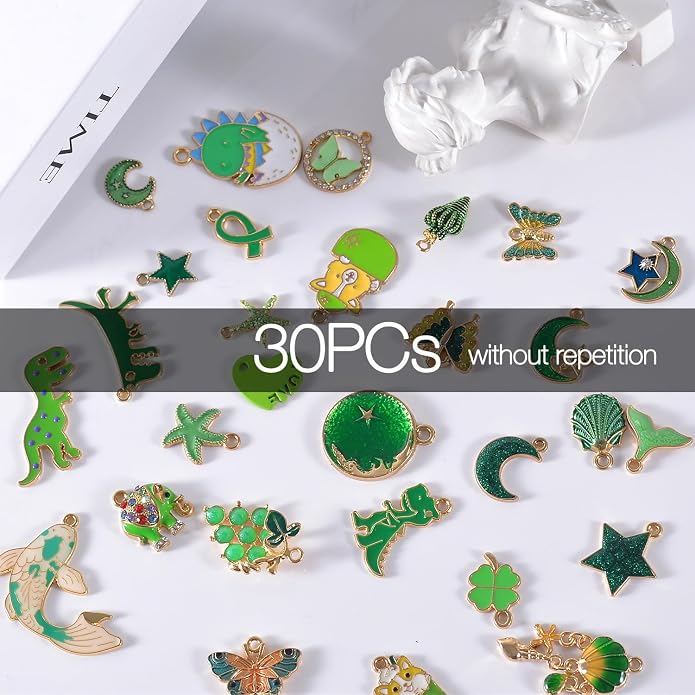 Bulk Gold Enamel Charms for Jewelry Making, Colorful Metal Charms Pendant for - Image 3