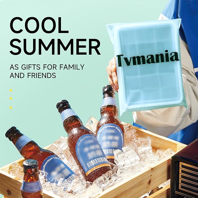 Tvmania Ice Cube Trays Set of 2, 15-Cube Silicone Molds - Image 7